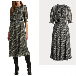 Lauren Ralph Lauren Gray Plaid Dress